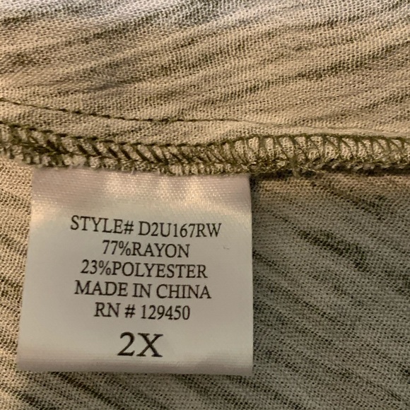 NWT Fred David 2X green blouse with front buttons - Picture 10 of 10